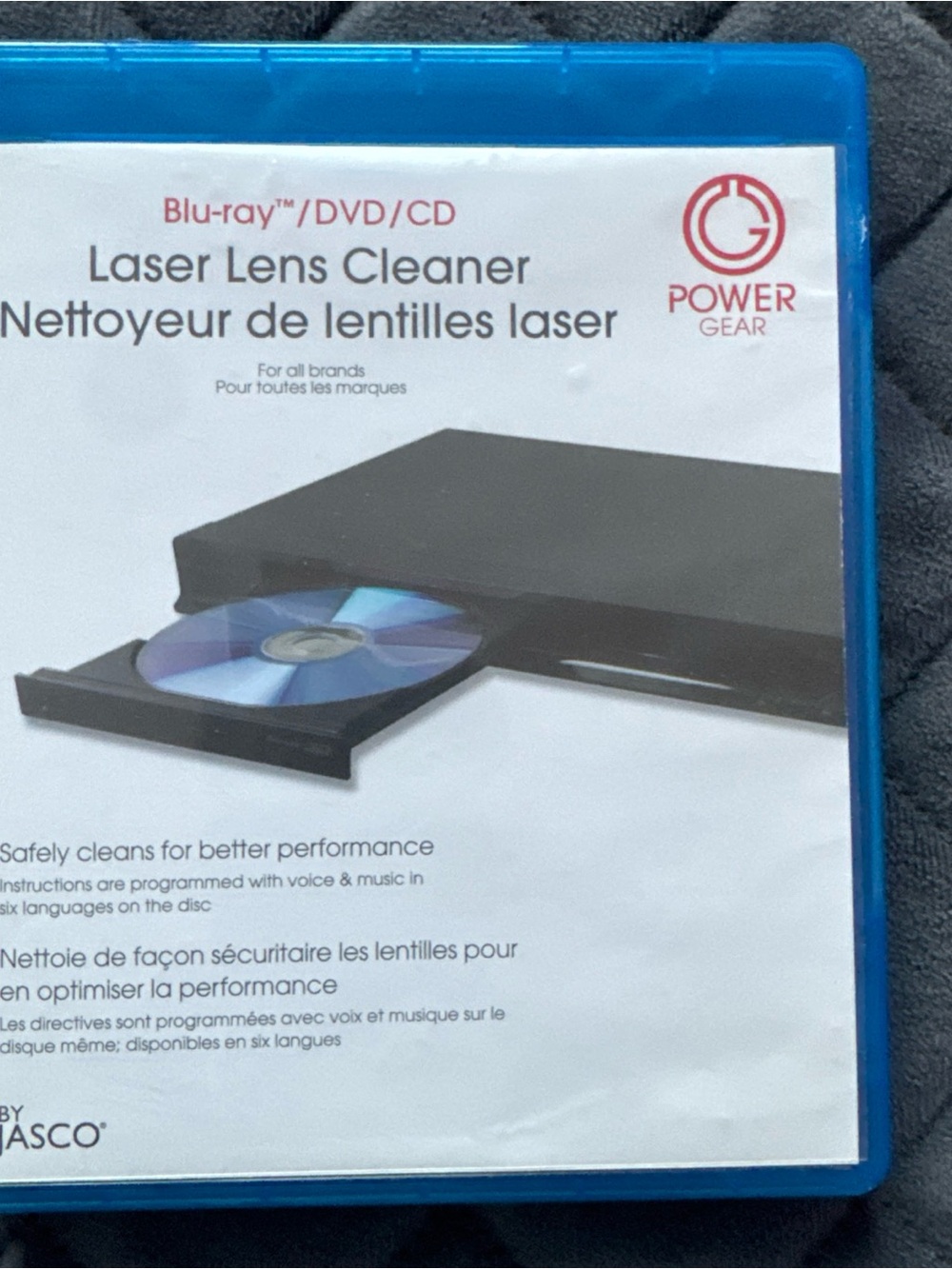 Blue Laser Lens Cleaner for Blu-ray/DVD/CD Power Gear By Jasco
